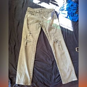 Mens Jeans (mild Moss green) NEW American Eagle 33 x 32